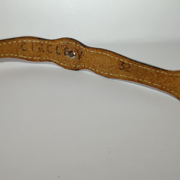 Circle Y Purple Western Conch Skinny Leather belt Size 32 - Picture 6 of 9